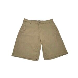 Eddie Bauer Travex Shorts Khaki 10” Inseam Men's 34 Stretch Pockets Hiking B32